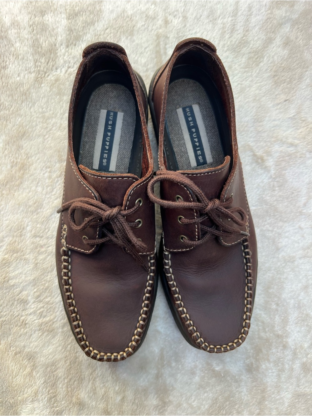 Hush Puppies Brown Genuine Leather Lace-Up Casual Oxford Shoes View 2
